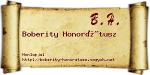 Boberity Honorátusz névjegykártya